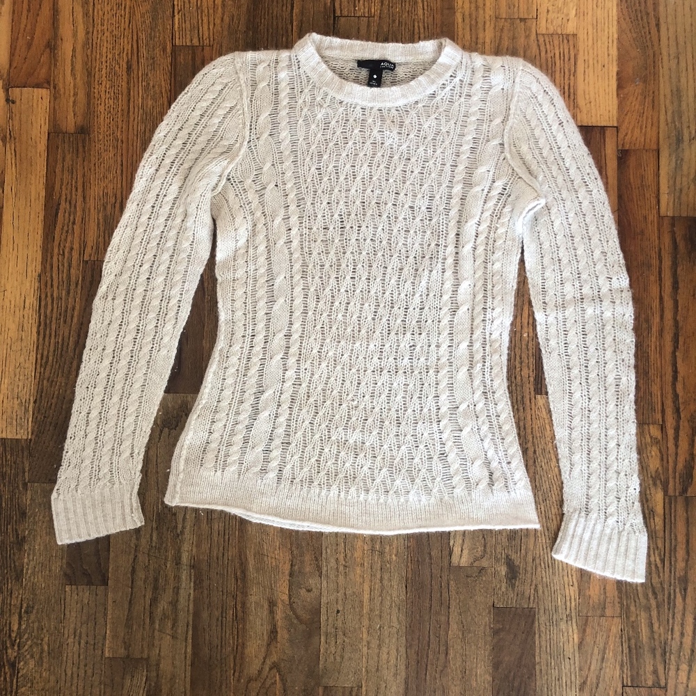 Aqua Cashmere Tan Sweater